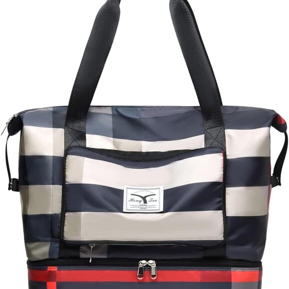 Other - New Foldable Dry/Wet Separation Travel Duffel Bag with Shoe Compartment Large Ca